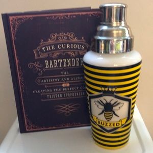 Bee Cocktail Shaker and The Curious Bartender Book